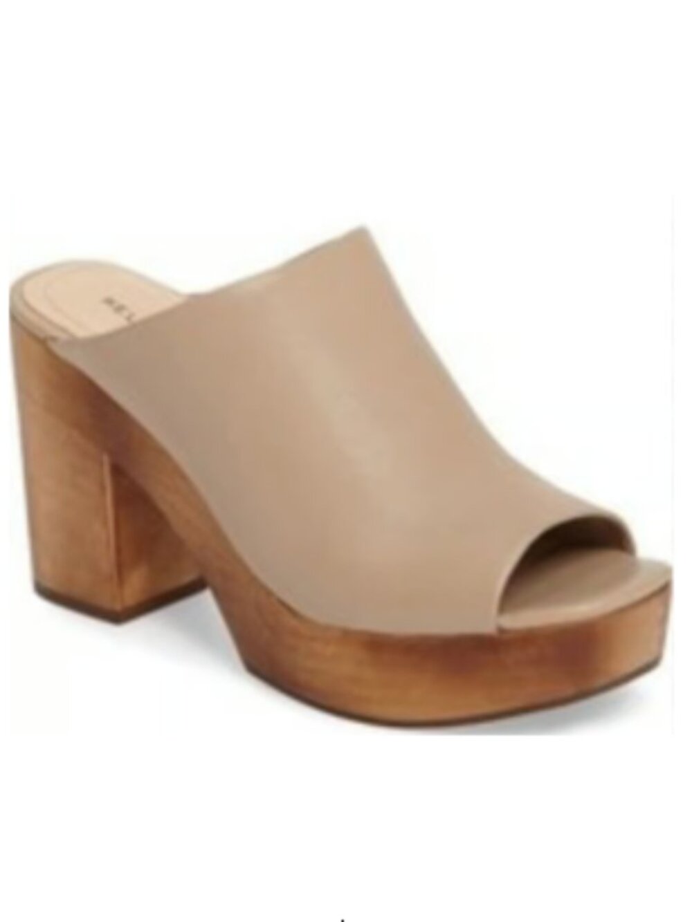 NIB Kelsi Dagger Sheep Napa Leather Nude Tan Wooden Platform 7.5 Bundle Discount